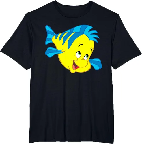 Vista 81 de Disney Camiseta de disfraz de cara grande de la Sirenita Flounder Sidekick