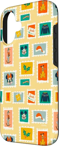 Vista 2 de iPhone 16 Disney Mickey & Minnie Mouse Holiday Christmas Santa Stamps Case