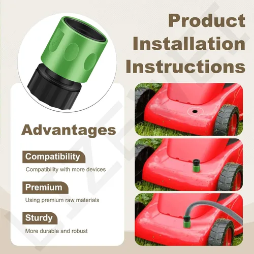 Vista 6 de Kit de lavado de cubierta de cortacésped/kit de lavado de cubierta de cortacésped de conexión rápida compatible con Cub Cadet, MTD, Troy-Bilt