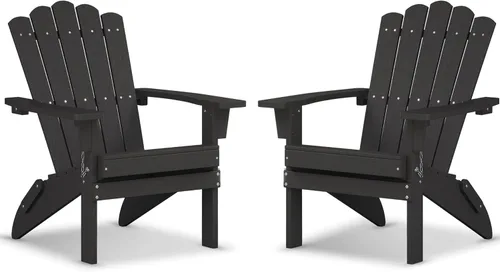 Vista 22 de Silla Adirondack plegable HDPE 1 paquete, marrón Marrón oscuro