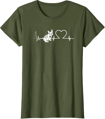 Vista 34 de Heartbeat Bulldog francés Camiseta de propietario de perros Frenchie, Negro