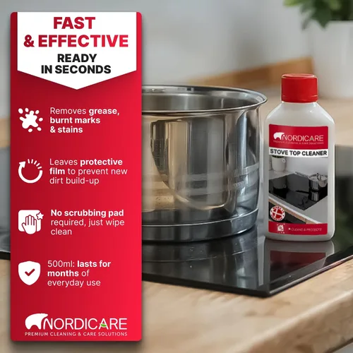 Vista 5 de Nordicare Limpiador de vitrocerámica para estufas, limpiador de placas de inducción, esmalte y protector para uso diario, no necesita almohadilla