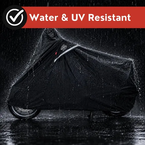 Vista 4 de Dowco Guardian 50031-00 WeatherAll Plus Cubierta impermeable para scooter de exterior resistente: Negro, Mediano, Scooter - M