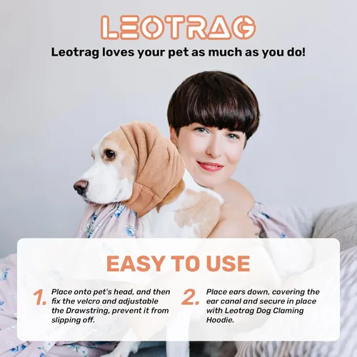 Vista 6 de Sudadera con capucha calmante para perros, almohadillas ajustables para las orejas para perros, almohadillas ajustables para protección contra
