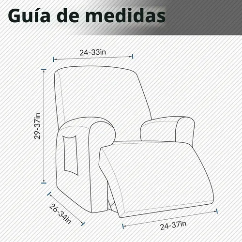 Vista 4 de KEKUOU Fundas para sillón reclinable, fundas para sillón reclinable Lazy Boy, fundas elásticas para sofá, 1 pieza de protector de muebles con parte