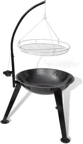 Vista 2 de Soporte para barbacoa de carbón para colgar redondo (estilo J) -AA
