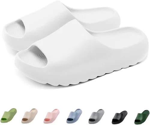 Vista 42 de Sandalias acolchadas para mujeres, hombres y niños, cómodas, antideslizantes, suaves, impermeables, para baño, ducha, sandalias acolchadas de suela
