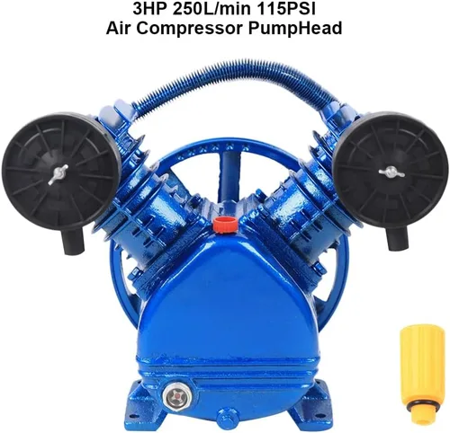 Vista 8 de Cabezal de bomba de compresor de aire Doble etapa V-0.25/8,3HP 115PSI V-tipo 2-Cilindro Bomba del compresor de aire Cabeza 2.2KW (V-0.25/8)