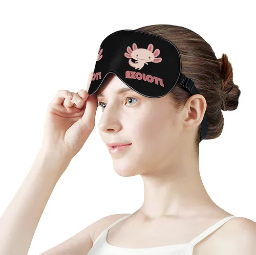 Vista 7 de Lindos axolotls - Máscara ligera para dormir, máscara de ojos con correa ajustable para hombres y mujeres