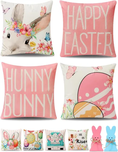 Vista 12 de multiwins - Fundas de almohada navideñas de 18 x 18 pulgadas, 4 piezas