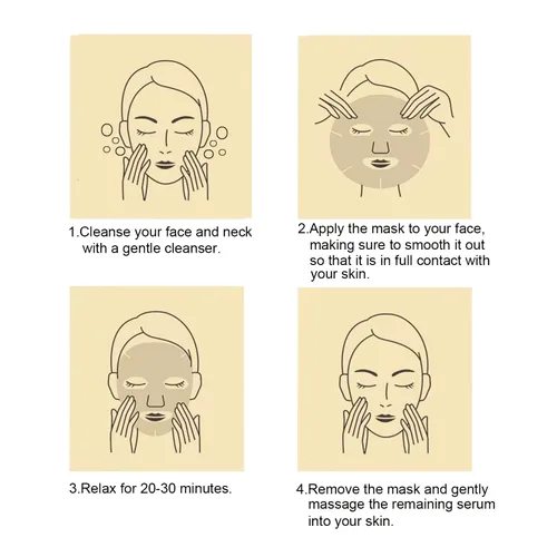 Vista 5 de Máscaras faciales de gel de colágeno de oro de 24 quilates (paquete de 6), antienvejecimiento, hinchazón, reducción de arrugas, hidratación