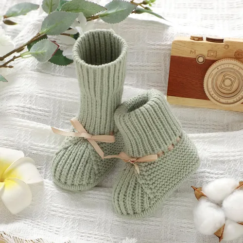 Vista 4 de mimixiong Botines para Bebé Recién Nacido Zapatos Calcetín Infantil Tejido a Mano Crochet para Niño y Niña Zapatos Cómodos