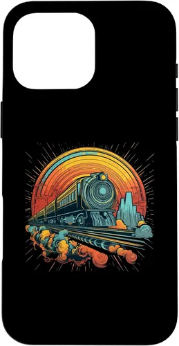 Vista 19 de Funda para iPhone 16 Train Locomotora y modelo de trenes de ferrocarril