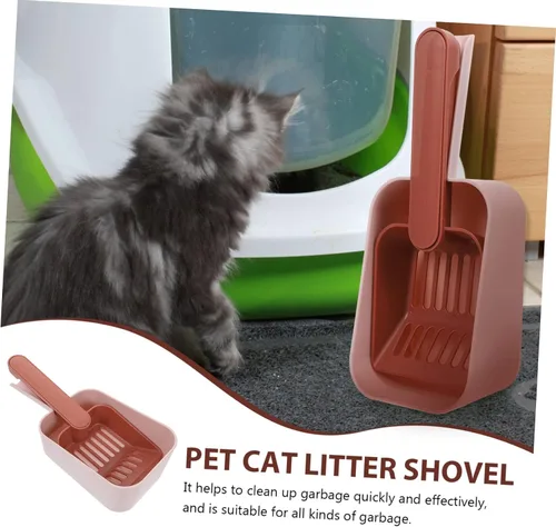 Vista 3 de POPETPOP Pala de arena para gatos con recogedor grande de boca ancha y agarre cómodo para limpieza de arena de mascotas