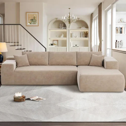 Vista 11 de Sofás seccionales Cloud de 96 pulgadas para sala de estar, sofá sin hueso en forma de L con cómoda silla, sofá modular con asiento profundo,