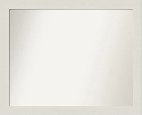 Vista 50 de Amanti Art Espejo de baño plateado para sobre el fregadero, espejo cuadrado de níquel cepillado de 30 x 30 pulgadas, marco moderno grande, se cuelga