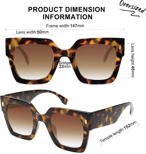 Vista 32 de SOJOS Gafas de sol cuadradas vintage de gran tamaño para mujer, estilo retro, de lujo, grandes, UV400 SJ2194