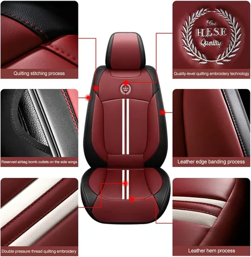 Vista 5 de Funda de asiento de automóvil compatible con LR2 transpirable e impermeable compatible con bolsa de aire compatible con asiento de automóvil