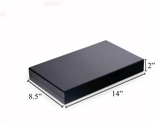 Vista 7 de Bey-Berk Damien - Juego de backgammon de acrílico, estuche de Lucite negro de 14 pulgadas con cierre magnético y piezas de juego completas, elegante