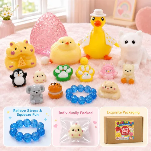 Vista 10 de 15Pcs Taba Squishy Pack Fidget Toys, Squishies Stress Relief Toys for Kids 15