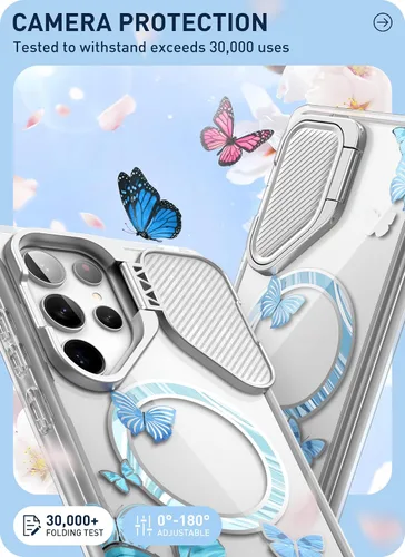 Vista 2 de i-Blason Cosmo - Funda para Samsung Galaxy S24 Ultra con soporte para cámara, [compatible con MagSafe] Elegante funda completa 360 con protector