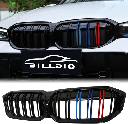 Vista 27 de Parrilla G20 - Parrilla de Riñón Negra Compatible con Serie 3 G20 316i/318i/320i/328i/330i/335i/340i de 2019-2022 Negro Brillante Diamante