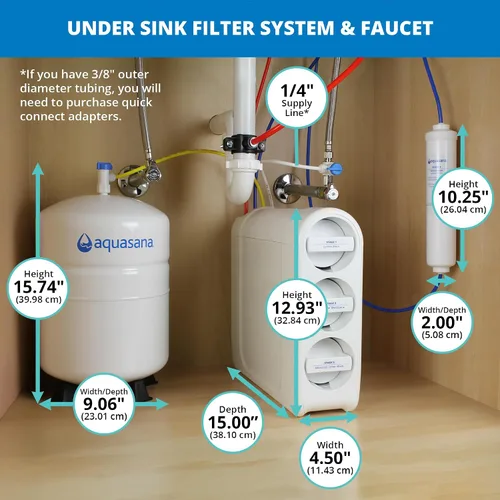 Vista 9 de Aquasana SmartFlow® Filtro de agua de ósmosis inversa Sistema RO bajo el fregadero Certificado WQA hasta el 99,99% de 90 contaminantes