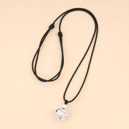 Vista 6 de COAI Collares con colgante de cuentas de piedra para parejas para él y ella, Piedra
