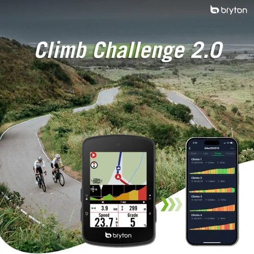 Vista 5 de Bryton Rider S510 Bike Computer and Sensors y Gardia R300L Radar trasero y Sport Mount Bundle