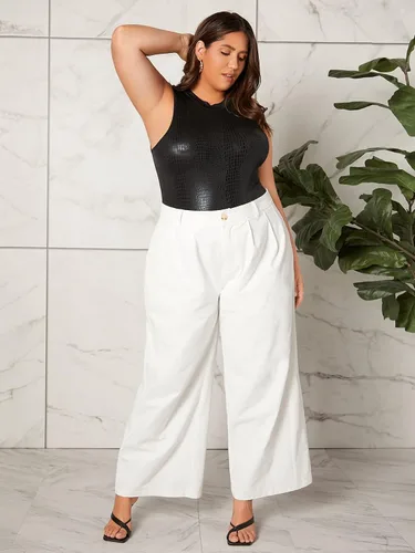 Vista 5 de WDIRARA Body sin mangas con patrón de cocodrilo para mujer, talla grande