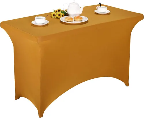 Vista 47 de LZY Cubierta de Mesa Elástica Ajustable de Spandex para Mesa Plegable de 6 pies, 4 pies o 8 pies, Mantel de Cóctel Rectangular, Perfecto para Champn
