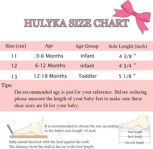 Vista 6 de HULYKA Mary Jane - Zapatos planos de goma antideslizantes para recién nacidos zapatos de vestir de princesa para niños pequeños