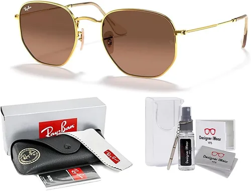 Vista 2 de Ray-Ban RB3548N - Gafas de sol hexagonales 001 de 54 M para hombres y mujeres (grande), paquete con kit de diseñador iWear