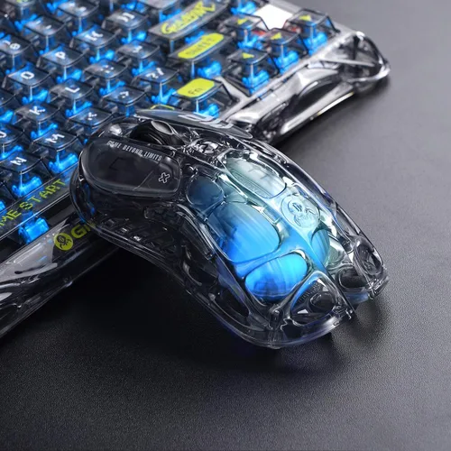 Vista 6 de GravaStar Mercury M2 - ratón inalámbrico para juegos con 26,000 DPI, sensor PAW3395DM - diseño ahuecado ligero de 79g - 5 botones programables - 5