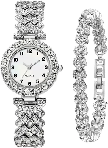 Vista 8 de ADSBIAOYE Relojes de pulsera de lujo para mujer, reloj de pulsera de diamante, reloj de cuarzo casual de moda para mujer