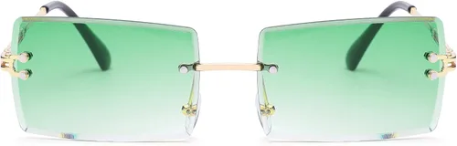 Vista 109 de Gafas de sol rectangulares para hombres/mujeres, gafas de sol pequeñas sin montura cuadrada