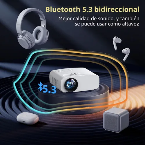 Vista 4 de Proyector con WiFi y Bluetooth, pericat 4K compatible con proyector nativo