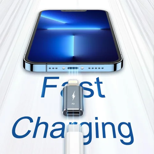 Vista 3 de TechMatte Adaptador USB C a Lightning, [paquete de 2] 27 W PD de carga rápida compatible con iPhone/iPad/iPod/AirPods, compatible con transferencia