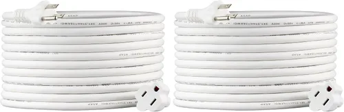 Vista 32 de Amazon Basics - Cable de extensión de 3 pies, extensor de toma de 3 clavijas, cable de extensión para interiores, 13 amperios, 125V, color negro