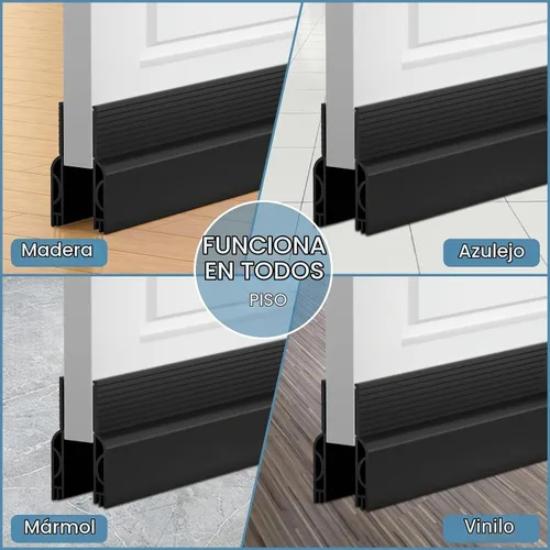 Vista 9 de Tope de Corriente de Puerta, Barrido de Puerta Ajustable para la Parte Inferior de la Puerta, Relleno de Espacio Bajo la Puerta para Puertas Negro