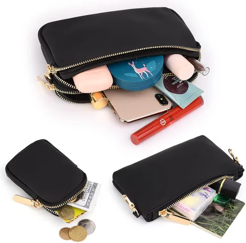 Vista 3 de UTO Pequeñas bolsas cruzadas para mujer, 3 en 1, diseño de moda, mini cangurera con correa