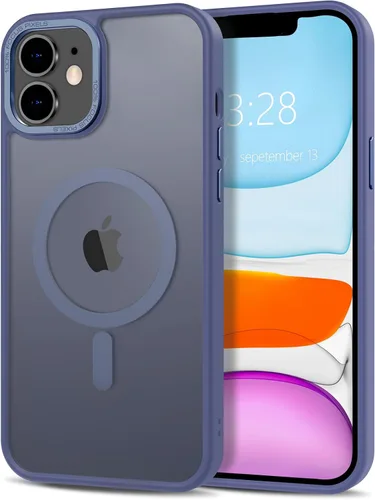 Vista 308 de Anuck - Funda magnética para iPhone 11 compatible con MagSafe, carcasa trasera mate translúcida dura, borde de TPU, delgada, resistente a impactos