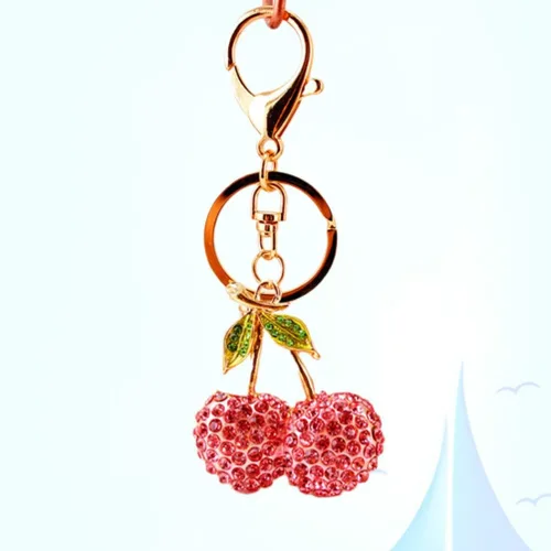 Vista 5 de EXCEART Accesorios Llavero único Llavero de fruta, lindo llavero de bolsa, colgante con dije de cristal para coche, llavero personalizado, pequeño