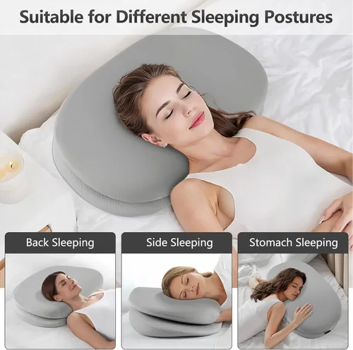 Vista 4 de DONAMA Almohada cervical del cuello del durmiente lateral de la capa doble