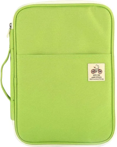 Vista 17 de JAKAGO Cartera de viaje A4 multifuncional organizador de documentos con cremallera para suministros de oficina (blanco mora)