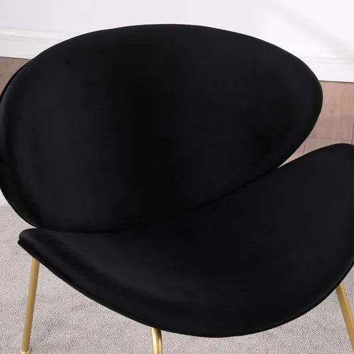 Vista 6 de Juego de 2 sillas auxiliares de terciopelo de peluche, sillas decorativas modernas para sala de estar