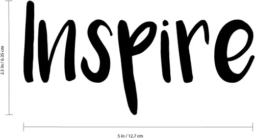 Vista 3 de Vinilo adhesivo para pared – Inspire – 2.5 in x 5.0 in – Pegatina inspiradora para la piel del ordenador portátil – Pequeño adhesivo extraíble
