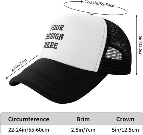Vista 6 de Custom Hat Your Design Here, Custom Hat Design Your Own Classic Mens Womens Trucker Hat