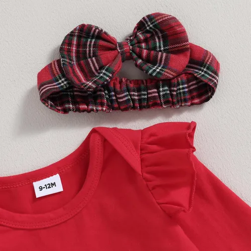 Vista 4 de My First Easter - Conjunto de mameluco acanalado de manga larga para bebé, conjunto de falda con parche de conejo, ropa de Pascua
