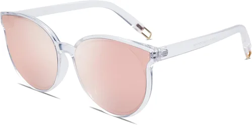 Vista 8 de SOJOS Gafas de sol redondas de moda para mujeres y hombres, estilo vintage de gran tamaño SJ2057 Tortuga ámbar/gris